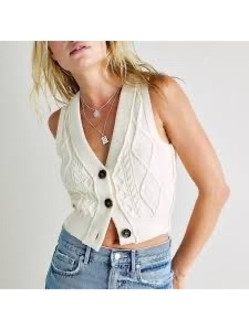 Free People Denson cable knit vest